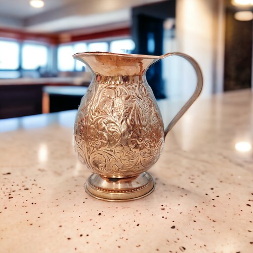 Pure Copper Embossed Jug - Copper Pitcher - Copper Vessel in Wholesale Price - Picture 2 of 4