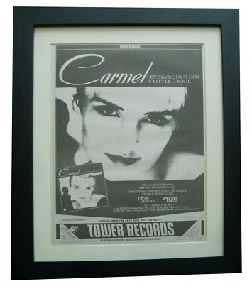 CARMEL+Everybody's Got Soul+ORIGINAL 1987+POSTER+AD+FRAMED+EXPRESS GLOBAL SHIP