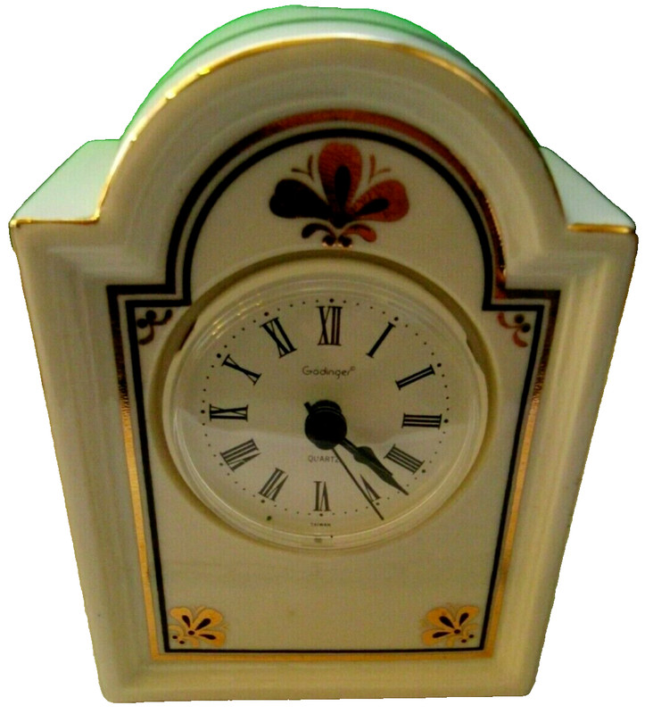 Godinger Porcelain Clock-Quartz Movement-Mantel-Desk-Shelf.
