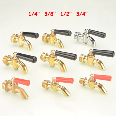 #ad 1 4quot; 3 8quot; 1 2quot; 3 4quot; Brass Tap Hose Wall Elbow Water Butt Chrome Replacement $18.58