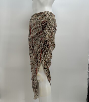 NWTVeronica Beard Herst Silk skirt Sz 6 boho asymmetrical Oat paisley $398