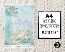 Blue Birdie | A4 Rice Paper | ITD Collection | Paper for Decoupage
