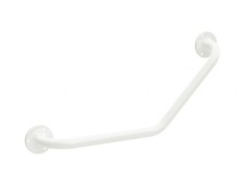 Bathex 27150 Cranked, 135 ̊Angle White Mild Steel Grab Rail 450mm + 450mm 