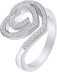 Authentic Spiral Hearts Love Ring Round Lab Grown Diamond For Women's 925 Sterling Silver