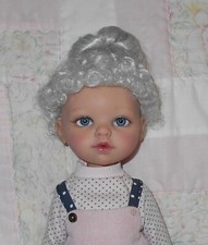 Playhouse LADY DEBORAH Doll Wig SIZE 8/9 WHITE Curly Up Do Ponytail  Bangs NWT