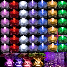 6 12 24 36 48 Waterproof Submersible Led Tea Light Party Wedding Decoration 