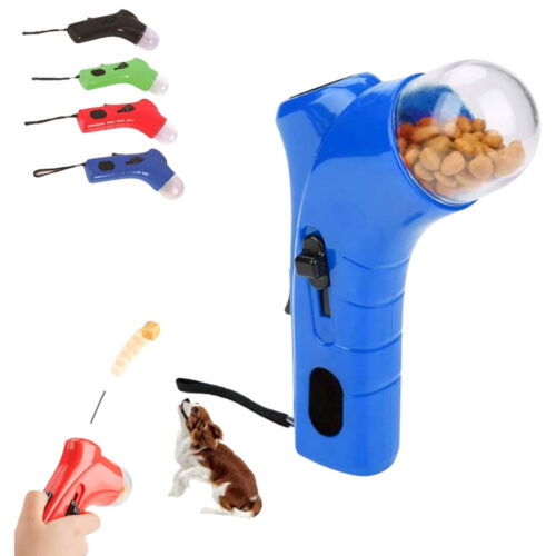 Pet Dog Cat Interactive Tumble Food Handheld-Gun Dispenser Feeder Treat Toys