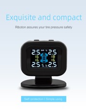 LCD Display TPMS Car Tire Pressure Security System Alarm Wireless W/4 Sensor
