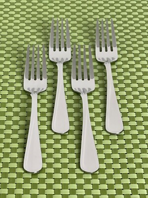 Oneida FLIGHT RELIANCE Stainless 4 Dinner Forks Glossy China Flatware NEW