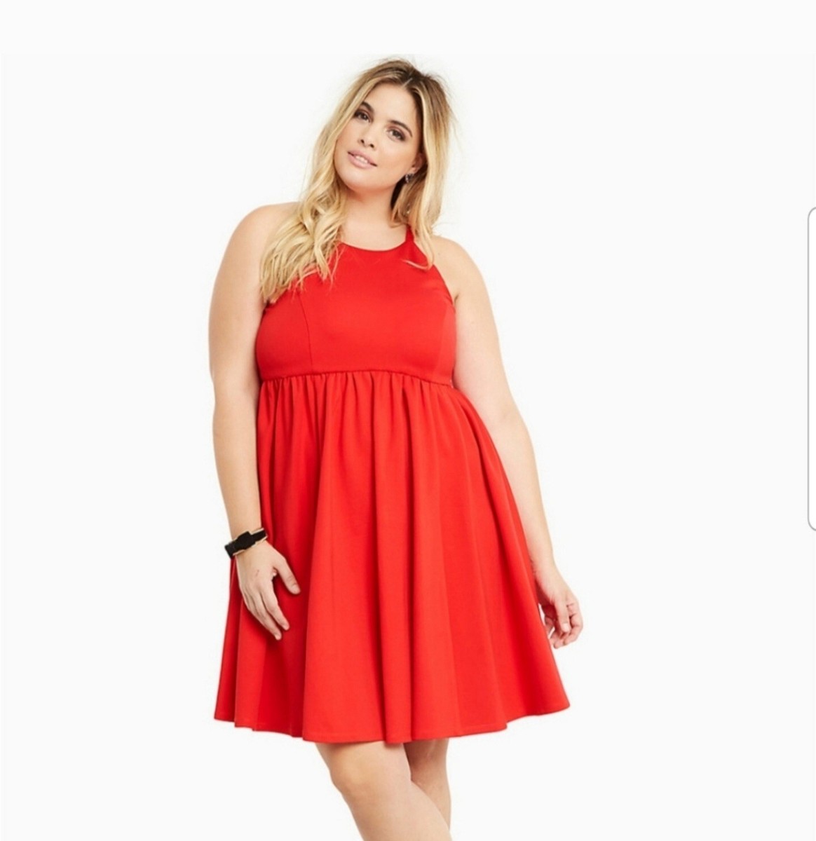 red ponte skater dress Kate Spade Skater Dress Women Medium Red Ponte Puff Sleeve Square Neck Stretchy