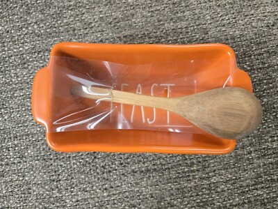 Rae Dunn Mini Loaf Pan FEAST With Wood Spoon Included Brand New
