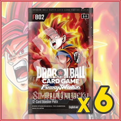 DRAGON BALL SUPER FUSION WORLD: BLAZING AURA FB02 6 SEALED BOOSTER PACKS