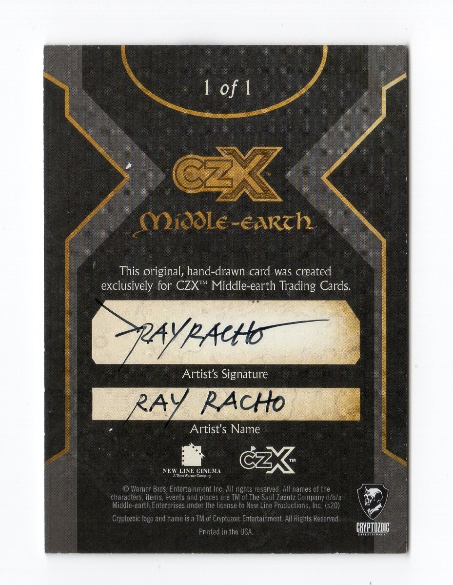 2022 Cryptozoic CZX Middle Earth 1/1 Alfrid Sketch by Artist Ray 