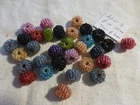 lot 3 / lot of 30 multicolored handcrafted seed glass beads