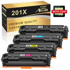 4 Pack Toner Cartridge CF400A 201A 201X High Yield For HP Laserjet M252dw M277dw
