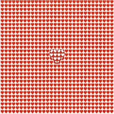 Red Hearts BLOTTER ART perforated tabs psychedelic art
