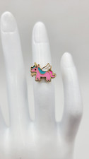 Girl's Child's Gold Tone Enamel Alicorn Unicorn Pegasus Size 4 Adjustable Ring