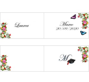 50 Bigliettini Personalizzati Per Bomboniere E Confetti Laurea Ebay