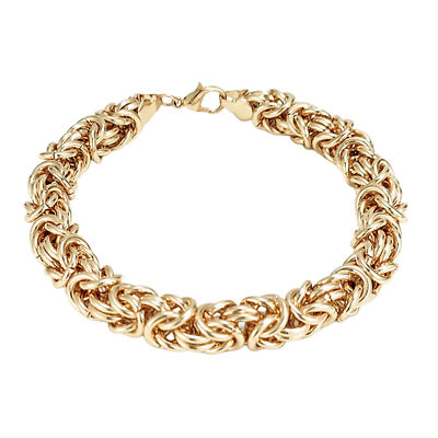 Unisex Byzantine Chain Bracelet Lobster Clip Closure Metal Polished  