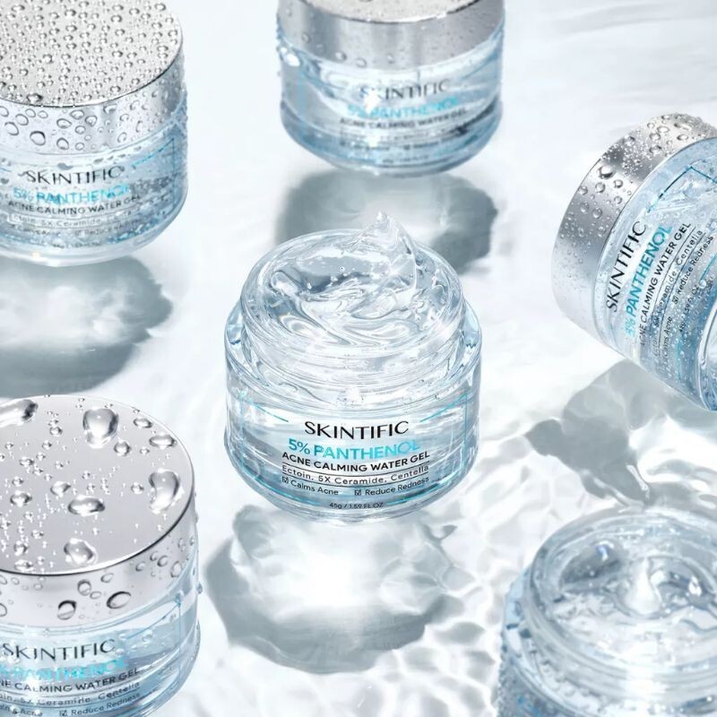 SKINTIFIC 5% Panthenol Acne Calming Water Facial Moisturizer Gel