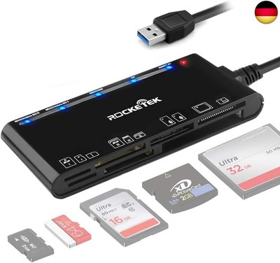 USB 3.0 Kartenleser, 7 in 1 SD/TF/CF/MS/XD/Micro SD Speicherkartenleser mit USB