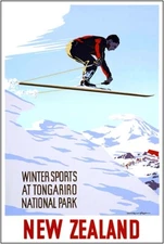 New Zealand Travel Poster Print  Reproduction Giclee Print 11x17