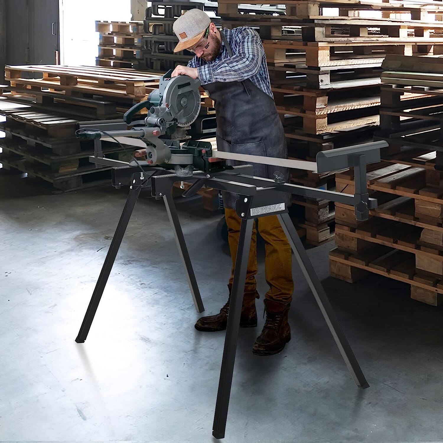 Produktbild von Kappsägen Untergestell Werkbank - Mobile Werkbank 150kg Traglast Blau