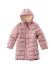 NWT KENSIE GIRL Quilted Stadium Puffer Sherpa Hood Lining Jacket Coat Blush 2T
