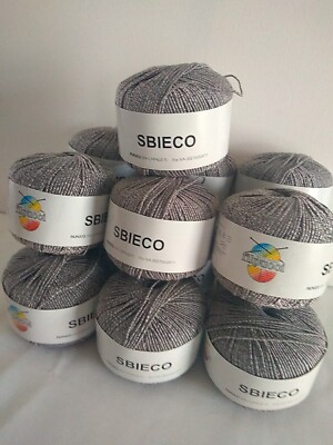 13 Skeins Filpucci Sbieco Gray Yarn Cotton Blend Made In Italy 1.75 Oz Each 