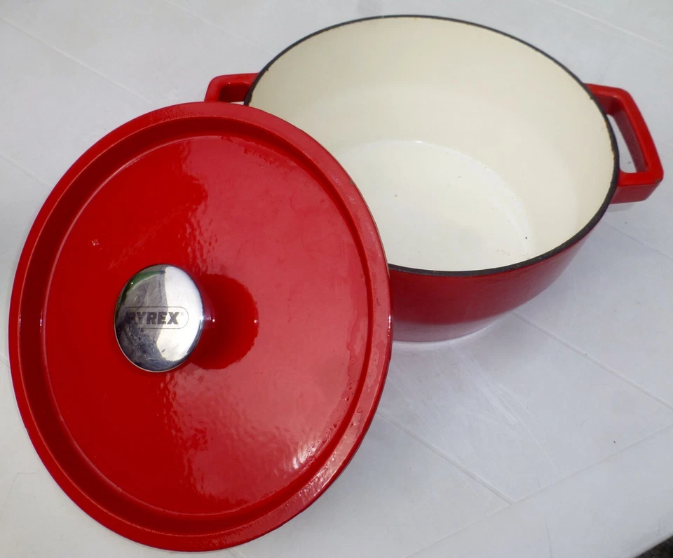 PYREX COCOTTE Fonte Émaillée SLOW COOK Ronde Ø24Cm 3,6L Lave-Vaisselle Four - Photo 3/4