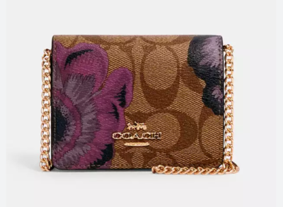 BN Coach 6265 Mini Wallet In Signature Canvas With Kaffe Fassett