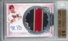 #01/35 BGS 9.5 10 Autograph JUMBO Jersey Patch Paul Goldschmidt Auto 2015 Signed