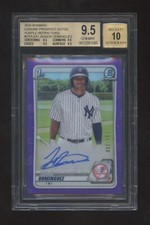 BGS 9.5 *10* JASSON DOMINGUEZ 2020 BOWMAN CHROME RC AUTOGRAPH PURPLE REF 193/250