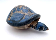 Vintage Folk Art Tonala Pottery From Mexico: Turtle Figurine W/ Bobbing Head