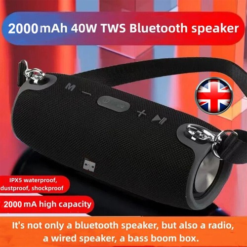 NEW 40W Portable Wireless Bluetooth Speaker Waterproof Stereo Bass Loud USB FM - Picture 1 of 12