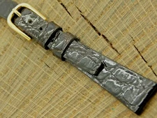 Stylecraft NOS Vintage 12mm Brown Crocodile Watch Band w Gold Tone Buckle Unused