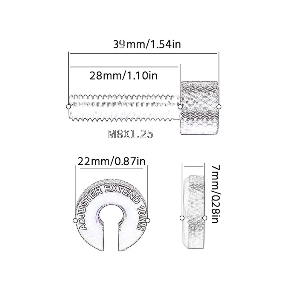 Tornillo ajustador de línea de cable de embrague M8 para HONDA CRF 250L/300L CBR 300R/650R NC750S Foto 2 de 4