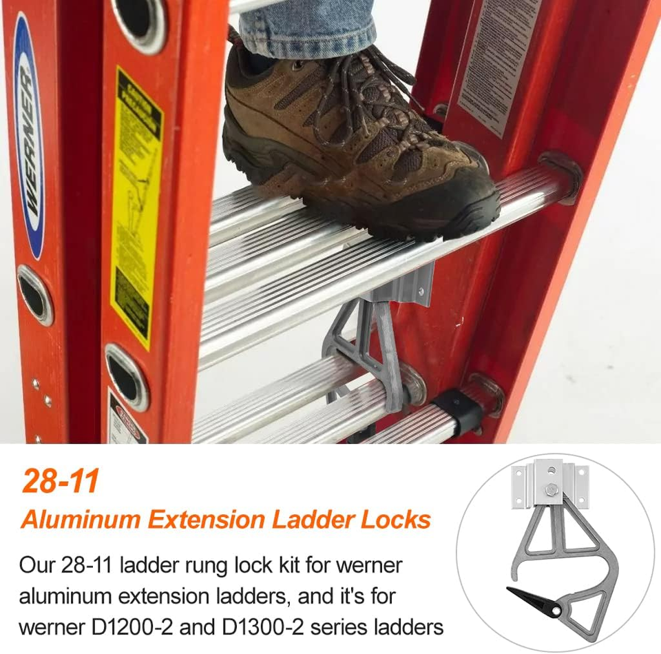 2PCS Extension Ladder Locks for Werner 2811, Aluminum Rung Ladder Lock
