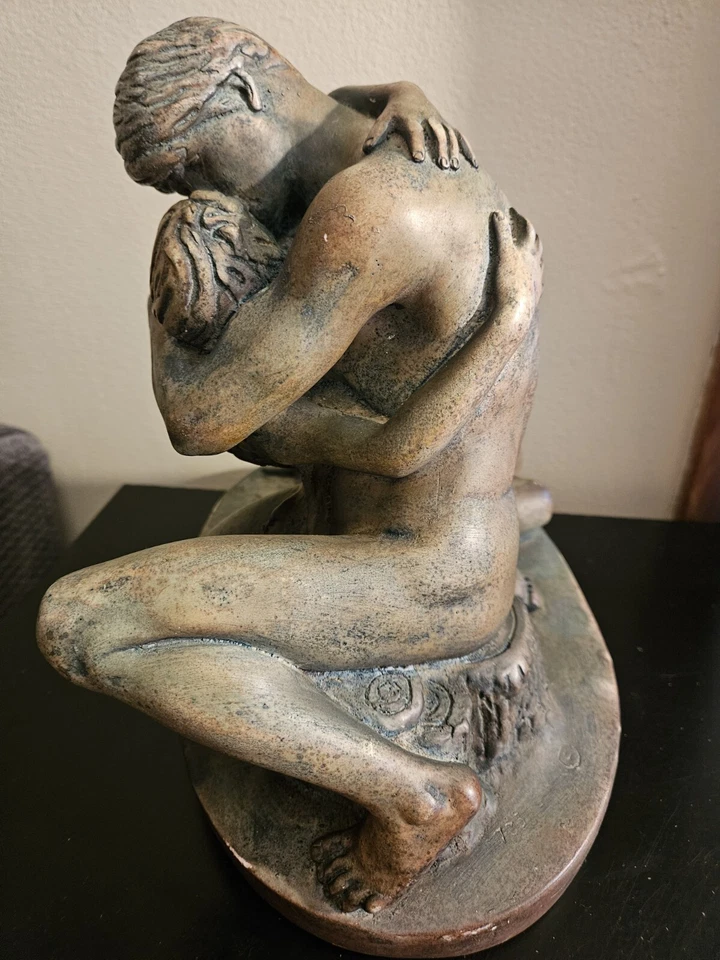 DE COLECCIÓN STEPHAN SINDING 1889 CERÁMICA MARRÓN DOS HUMANOS ESCULTURA Foto 3 de 4