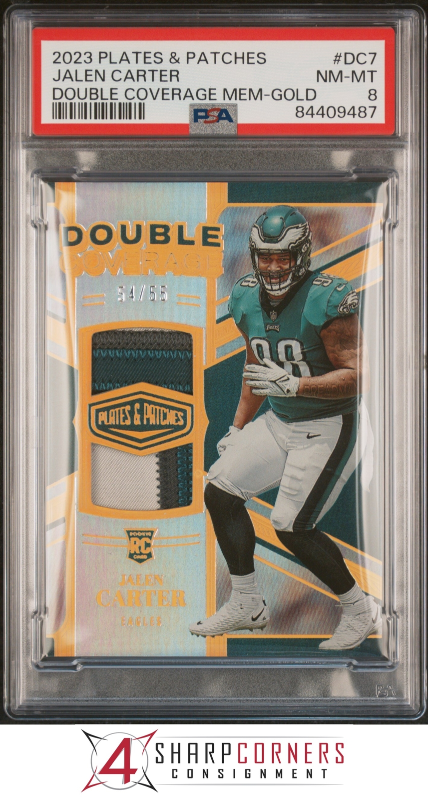 Jalen Carter Panini Plates & Patches Double Coverage Memorabilia #DC7 Gold