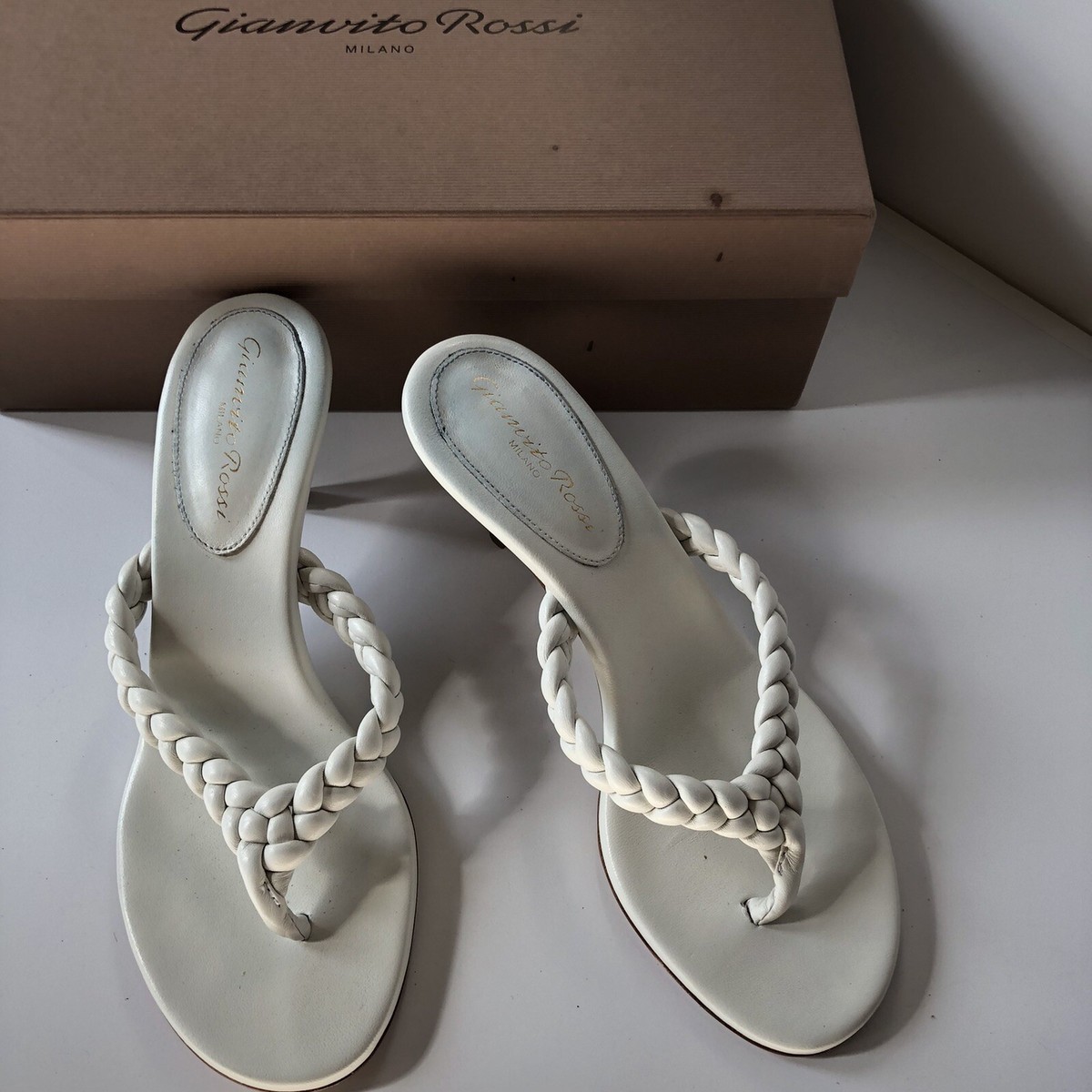 サンダル・ミュール GIANVITO ROSSI Braided sandals Beige Gianvito Rossi | Portofino 70 peach leather sandals | Savannahs