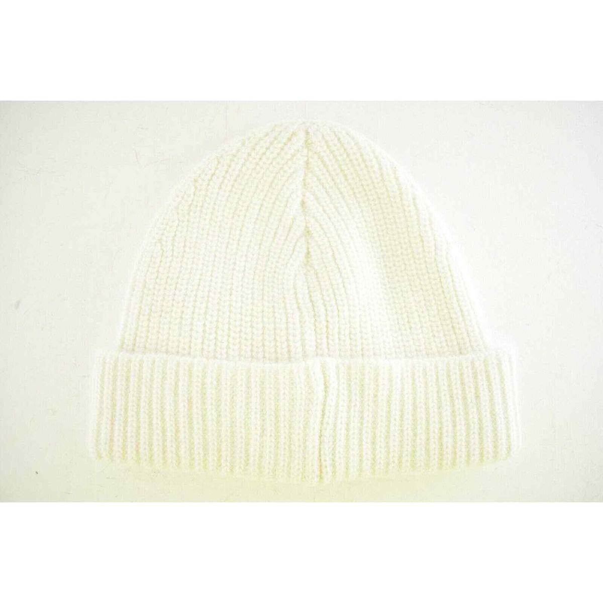 Celine Paris White Black Logo Laine Knit Wool Embroidered Beanie