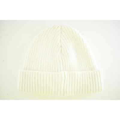 Celine Paris White Black Logo Laine Knit Wool Embroidered Beanie