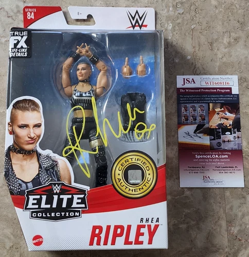 Rhea Ripley SIGNED Elite Figure Series 84 Auto JSA Witnessed Certified - WWE