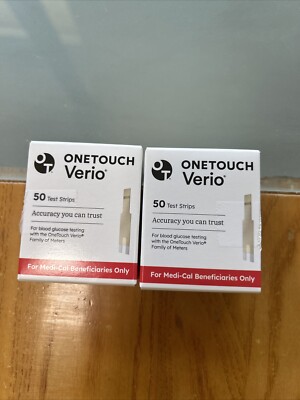 2 boxes- OneTouch Verio Test Strips - 50 Count Each You Get Both Boxes.