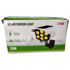 Solar Outdoor Motion Sensor LED Security Light 120 deg Remote Control Waterproof