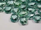 Pair Of Cushion Checker Cut Top Front To Back Drilled Hydro Green Quartz Beads