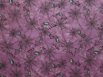 SPIDER WEB SPIDERWEBS SPIDERS PURPLE BLACK COTTON FABRIC FQ