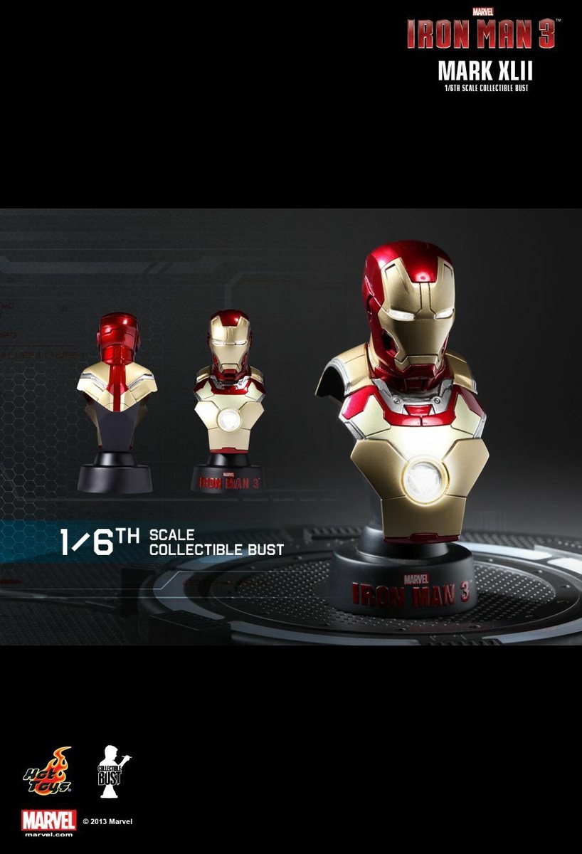New Hot Toys 1/4 Collectible Bust Deluxe Set Series 1 Iron Man 3