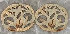 Vintage Oneida Silversmith Wm A Rogers Gold White Iris Rose Trivets Set Of 2 — photo 1